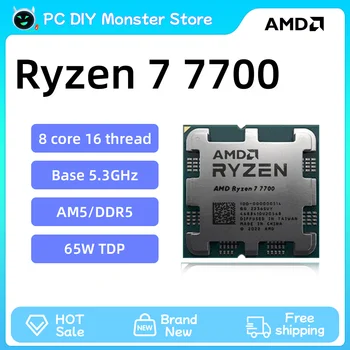 AMD Ryzen 7 7700 CPU R7 7700 CPU protsessor 3.8 GHz 8-yadroli 16-Mavzu 5nm L3=32m Socket Am5 Fan iplar holda Processador yangi