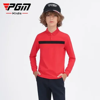 PGM yangi bolalar Golf kiyimlari uzun yengli futbolka o'g'il bolalar bahorgi yozgi Sport Top Junior Golf kiyimi Polo ko'ylak Sport kiyimlari
